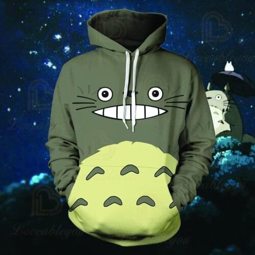 Sale Cartoon Totoro Women Man Hoodies Sweatshirts Kawaii Harajuku Cute Unisex Pullover Tops Korean Japanese Anime