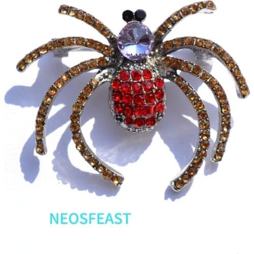 Multi Color Individual Rhinestone Spider Brooches for Women Insect Pin Lady Dress Garments Party Accessories Fashion Jewelry