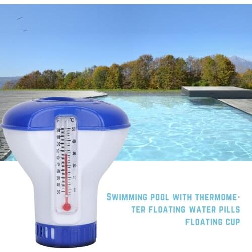 With Thermometer Automatic Applicator Pump 5 Inch Swimming Pool Floating Chemical Chlorine Dispenser For 1.5inch Chlorine Tablet