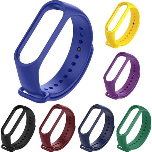 Silicone Straps Solid Color Smart Watch Band Soft Bracelet Replacement Wrist Strap Sports Wrist Band For Xiaomi Mi Band 5