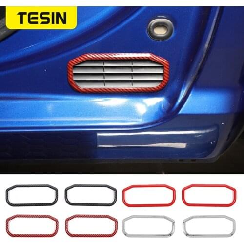 TESIN ABS Car Door Exhaust Vent Decoration Frame Cover Stickers For Dodge Ram 1500 2010-2017 Car Interior Accessories Stying