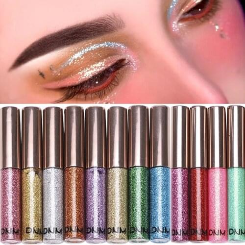 14 Colors Diamond Glitter Liquid Eyeliner Eyeshadow Shiny Waterproof Long Lasting Quick Dry Eye Liner Cosmetics Makeup Tools