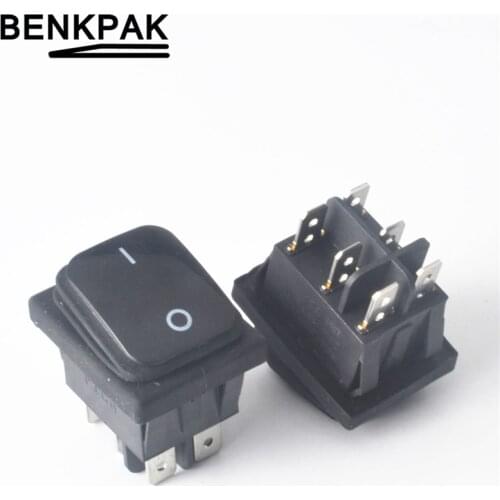 1Pcs Momentary Waterproof 6Pin Rocker Switch 2 Positions Spring Return 16A 250VAC , 20A 125VAC fixed locking ON-OFF