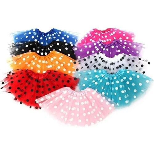 2 3 4 5 Years Toddler Girls Tutu Skirt Birthday Gift Toddler Ball Gown Party Pettiskirts Tutu Dot Printing Kids Ballet Skirts