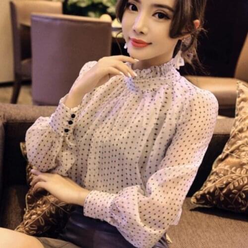 2021 Spring New Women Long Sleeve Elegant Polka Dot Print Purple Fashion Blouses Shirts Casual Office Ladies Tops Shirts Blusas