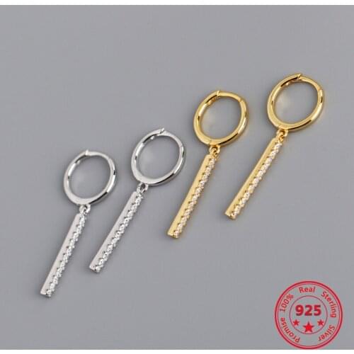 European And American Hot Sale 925 Sterling Silver Earrings Square Stripe Inlaid Diamond Eardrop Fashion Trend Style Female