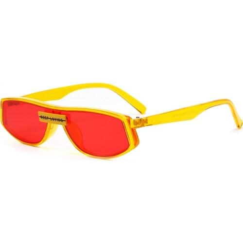 Veshion Yellow Ladies Red Sunglasses Square Womens Fashion Summer Eyewear Uv400 Retro Sun Glasses Male Gifts 2019 One Piece