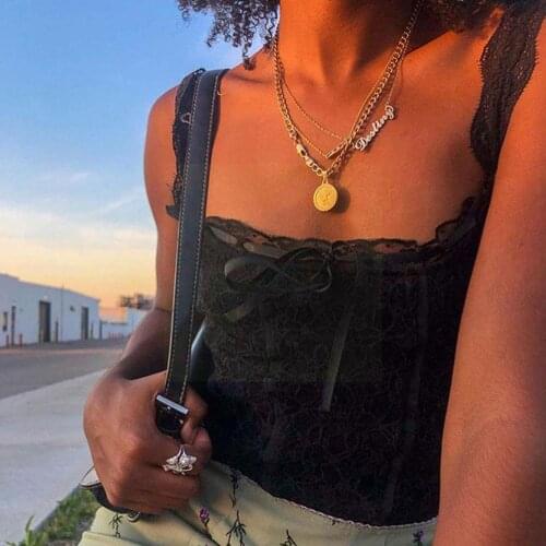 Women Sexy Retro Sheer Bow Lace Corset Top Fairy Core Slim Tank Summer Tops Aesthetic Top Backless Crop Square Women Neck P5L4