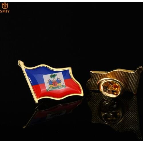 Haiti flag brooch North American Countries Banner Enamel Pin Tie/Backpack Safety Buckle Lapel Badge Collar Jewelry