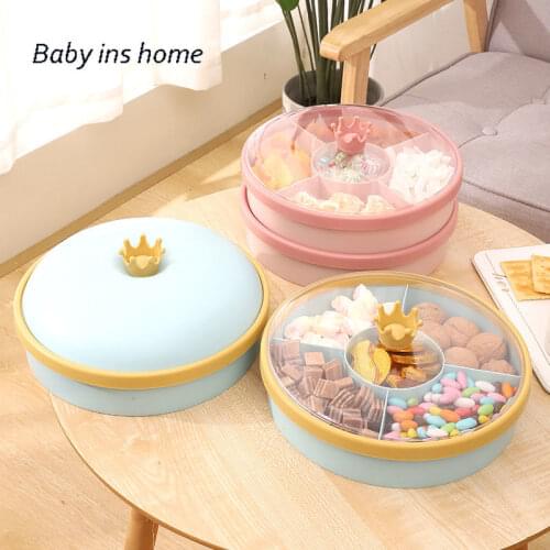1 and 2 layer 5-Compartment Food Storage Tray Dried Fruit Snack Plate Appetizer Serving Platter for Party Candy Pastry Nuts Dish