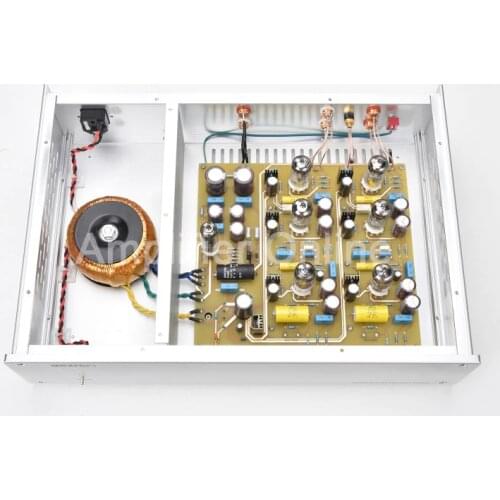 1PCS Silver Finished Amplifier Base On German Tianji D.Klimo Kelimu Tube MM+MC Phono Amplifier AP10