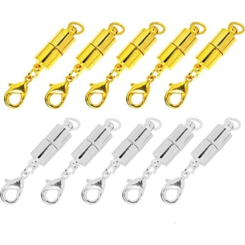 10pcs/set DIY Gold Color and Silver Color Tone Magnetic Lobster Clasp for Jewelry Necklace Bracelet
