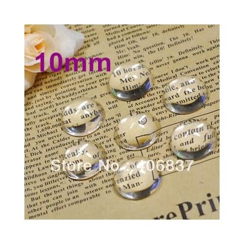 100pcs/lot, Good Quality 10mm Domed Round Transparent Clear Magnifying Glass Cabochon