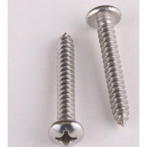 25PCS 304 Stainless Steel Round Head Self-Tapping Screws / Pan Head Self-Tapping Screw M4 * 12