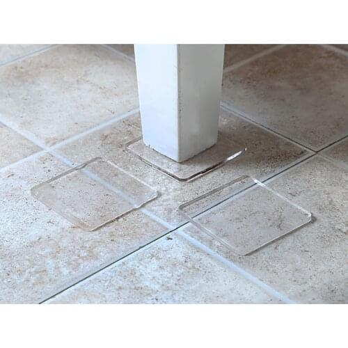 4pcs/set Silicone Non-toxic Shock Absorbing Washing Machine Portable Mat Non-Slip Pad Transparent Anti Vibration