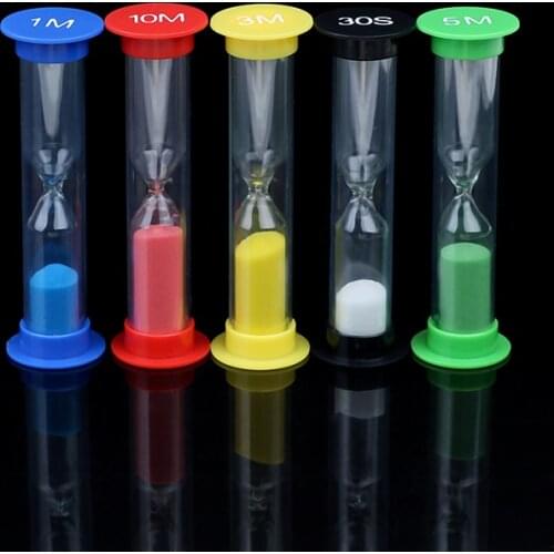 5PCS 30 Sec/1 /3 /5 /10 Minutes Desktop Watch Kids GiftsCute Colorful Sand Clock Timers Hourglass Sandglass Set Random Color