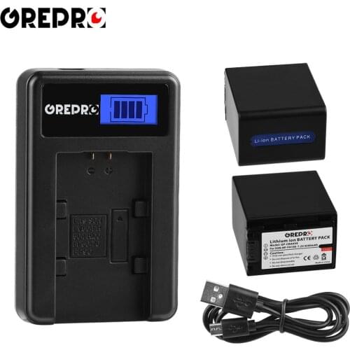 2Pcs 4500mAh NP-FH100 NP FH100 Battery + LCD USB Charger for Sony NP-FH30 NP-FH100 NP-FH50 HDR-CX12E, HDR-CX7E, HDR-SR10E, SX40