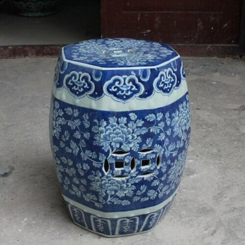 Antique Stool For Dressing Table Drum Stool Chinese Porcelain Garden Stool Ceramic jingdezhen antique blue chinese drum stool