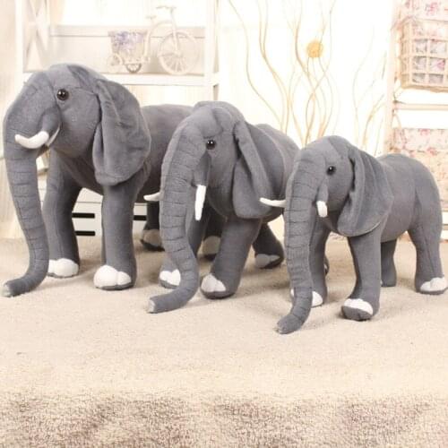 Big size Real Life Elephant Stuffed Plush Toys Artificial Animal Toy Doll Home Decor Accessories Toys