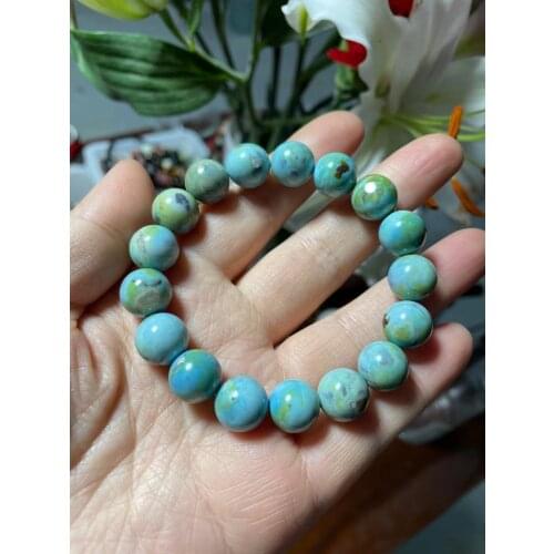 Pulseras charm jewelry Pure natural turquoise bead bracelet bracciale uomokralen armband dames gift box joyeria fina braslet