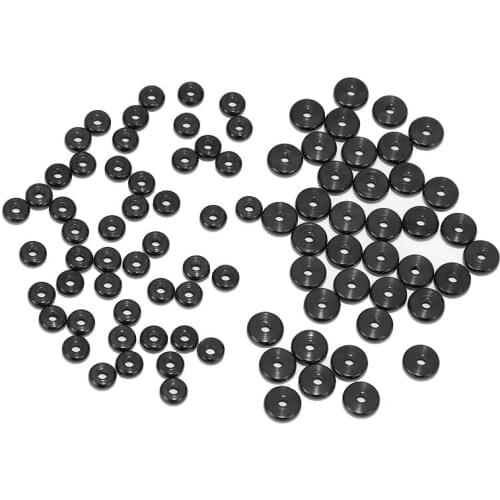 20pcs/lot Stainless Steel Exquisite Charm 6mm/8mm Black Flat Round Spacer Beads For DIY Jewely Bracelet Necklace Making Findings