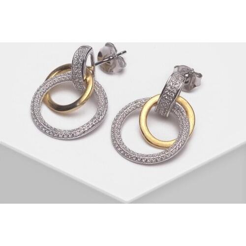 Amorita boutique Stylish mixed-color circle stud earrings