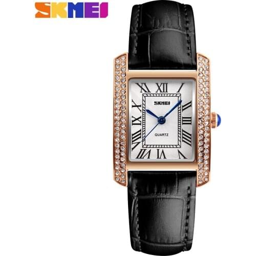 SKMEI Brand Watches Women Watch Retro Relogio Feminino Leather Strap Waterproof Fashion Casual Ladies Quartz Wristwatches 1281