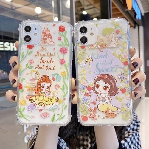 Luxury Laser Cardboard cute Cartoon case for iphone 12 Pro Max 11 Pro Max X XS MAX XR 7 8 plus lovely Cartoon princess cover