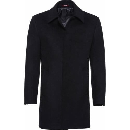 Black Hidden Button Coat