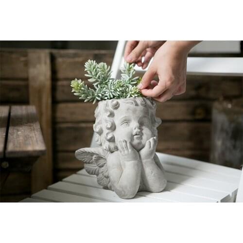 Angel Flower Pot Statue Pot Art Vase Planter Art Flower Pot Home Lawn Decor