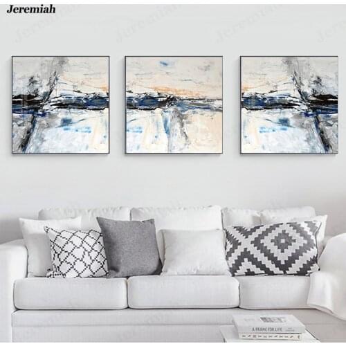 Home Living Room Decoration Painting Fusion Blue Black Beige Gray Poster HD Printing Mural Nordic Modern Abstract Wall Painting