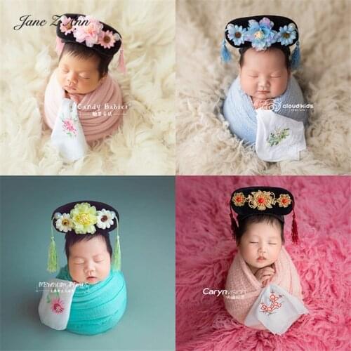 Jane Z Ann Chinese Retro Qing Dynasty Princess Style Newborn baby Photo Photography Headdress Hair Band Handkerchief props