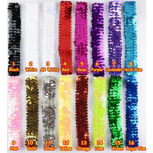 3CM Elastic Headband Sequin Headbands Glitter Hair Band DIY Hair Accessories 50pcs/lot