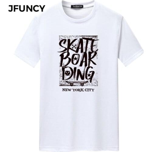 JFUNCY Oversize Short Sleeve Men T Shirts Fashion Print 2021 New Summer Casual Loose Male Tee Tops Plus Size Man Clothing