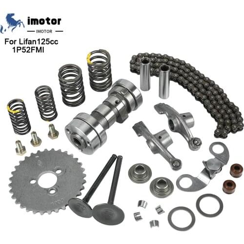 Motorcycle Cylinder Head Camshaft Intake Exhaust Valve Springs Rocker Timing Chain For Lifan 125cc Horizontal Engine ATV Quad