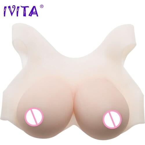 IVITA 1800g Realistic Silicone Breast Forms Fake Boobs For Crossdressers Drag Queen Shemale Transgender Fashion Hot Breasts