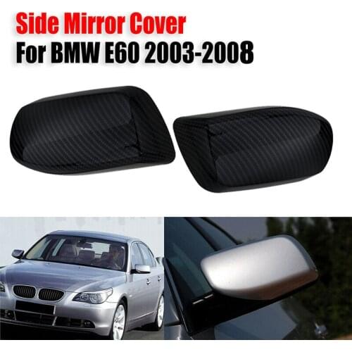 Carbon Fiber Reversing Mirror Rearview Mirror Cover Caps for BMW 5 Series E60 E61 E63 E64 2004-2008 51167078359 51167078360