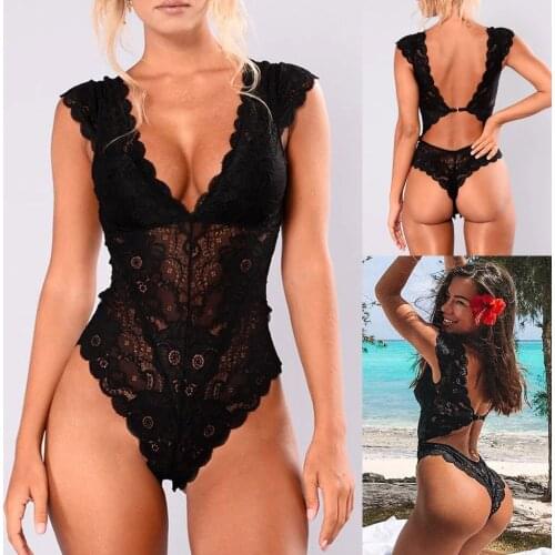 Adult Sex Products For Couple Erotic Costumes Sexy Womens Lace Bodysuit Lingerie Hollow Backless Jumpsuit Sleepwear For Women