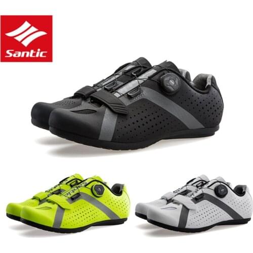 Santic Cycling Shoes Men Pro MTB Road Bike Shoes Rubber Anti-slip Breathable Unlocked Racing Bicycle Shoes Zapatillas Ciclismo