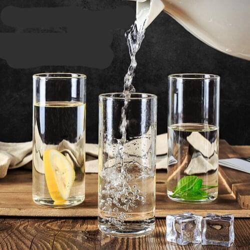 Round Glass Cup Transparent Thicken Heat-resistant Tea Cocktails Whiskey Water Juice Beer Wine Glass Cups 300ml