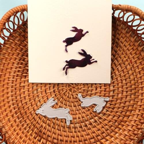 DUOFEN METAL CUTTING DIES 2pcs small rabbits hares Easter rabbits stencil DIY Scrapbook Paper Album 2021 new