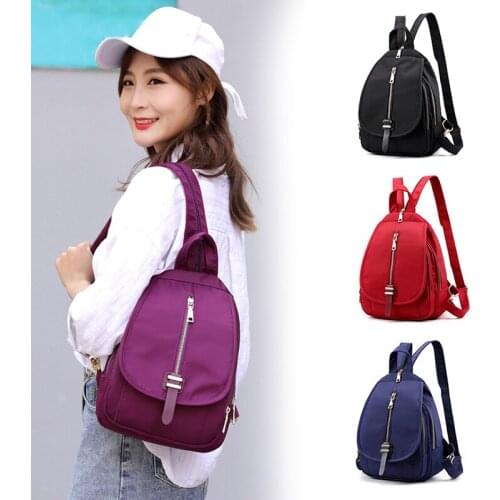 Multifunction Women Backpack Waterproof Nylon Backpack 4 Colors Lady Womens Backpacks Female Casual Travel Bag Red Black