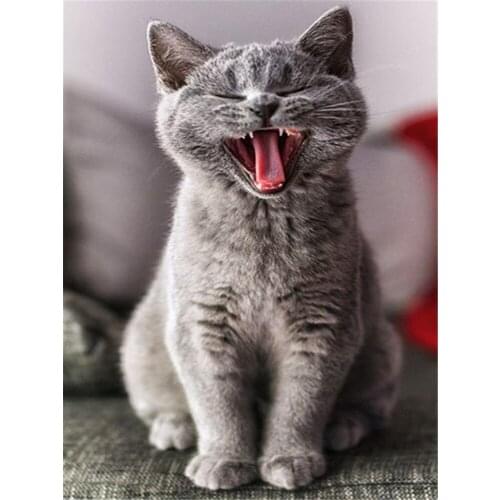 Cat Animal DIY 11CT Cross Stitch Embroidery Kits Needlework Craft Set Cotton Thread Printed Canvas Home Decoration Wholesale