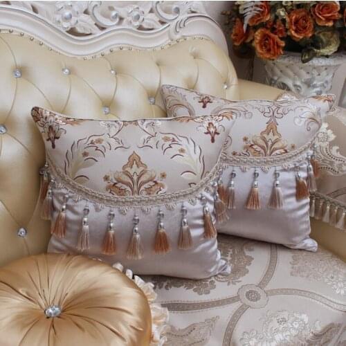 Luxury European Floral Square Vintage Cushion Cover for Sofa Embroidery Fringed Cushion Covers Pillow Case Home Decoration
