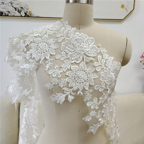New High-end Luxury Lace Trim Wedding Dress Childrens Clothing Veil Curtain Sofa Cover Dress Handmade DIY Accessories