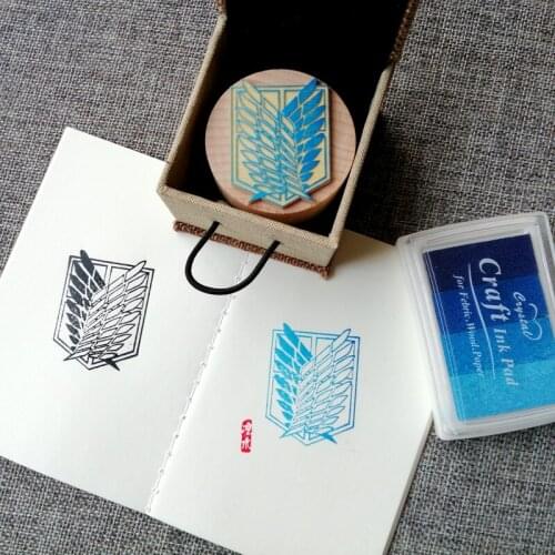 Anime Attack on Titan Stamp Dororo Levi Ackerman Eren Mikasa Fashion Logo Cosplay Seal