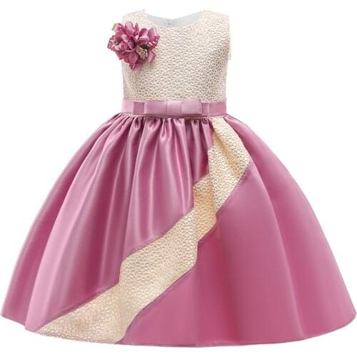 Girls dress applique lace elegant girl princess dress stage show dress birthday party dress wedding party prom dress kids dress