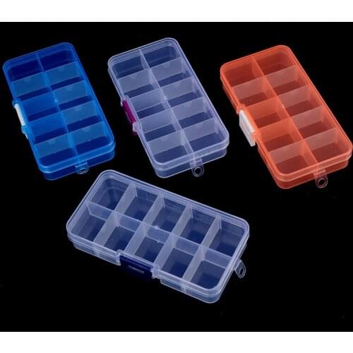 10 Grid Clear Plastic Storage Box Jewelry Bead Screw Organizer Container Compartment Adjustable Rectangle Box Case