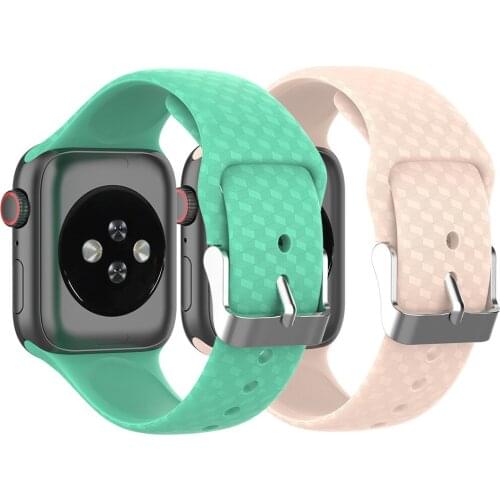 New Fashion Band For Apple Watch Series 6 5 4 3 2 1 SE Soft Silicone Smart Bracelet Strap For Iwatch 38 40 42 44mm Wrist Correa