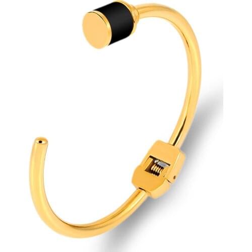 Luxury Brand Resin Design Bangles & Bracelets for Women Jewelry Stainless Steel Bracelet Multicolor Trendy Pulseras Accessories